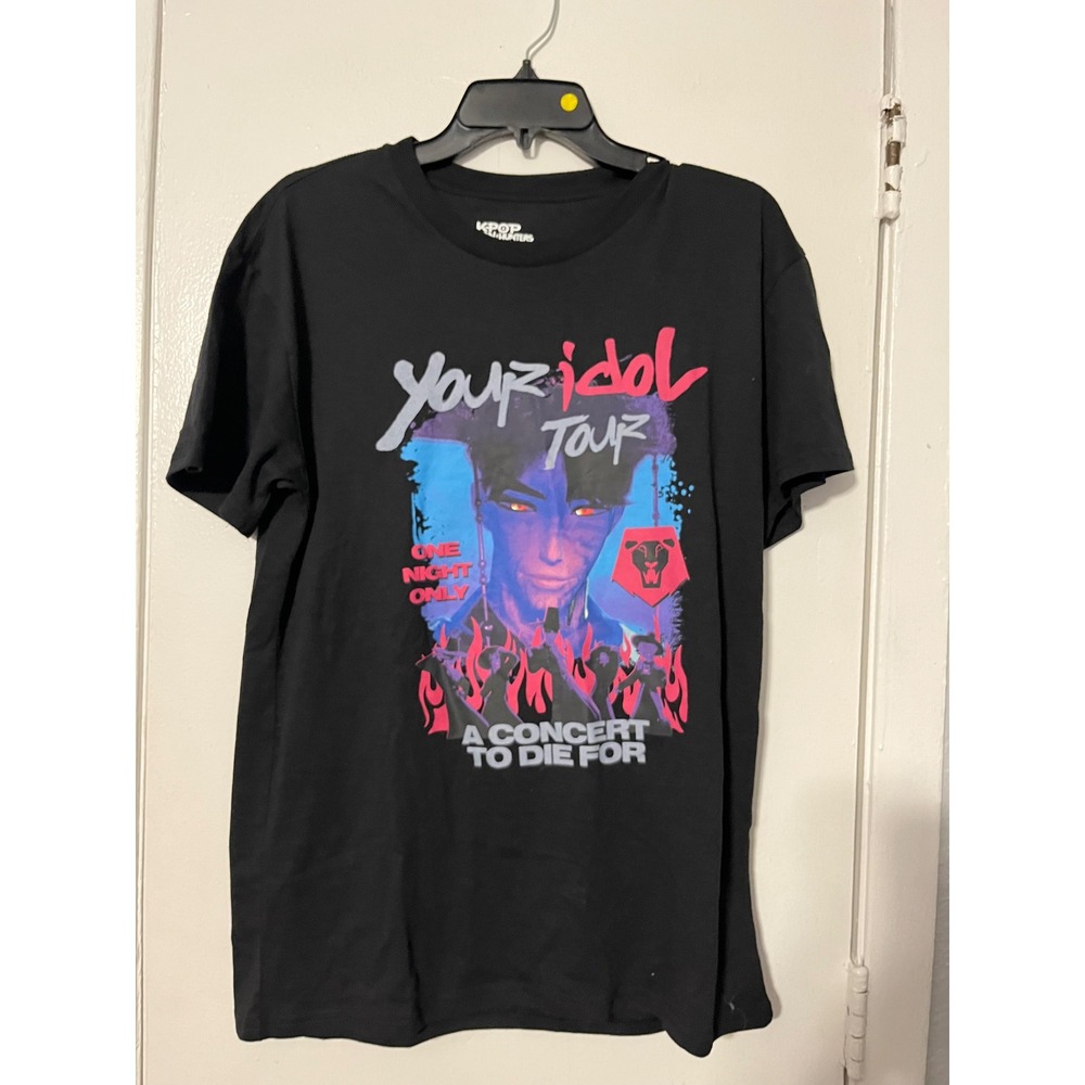 Netflix K-Pop Demon Hunters Your Idol Tour Black Graphic T-Shirt Mens‎ Medium
